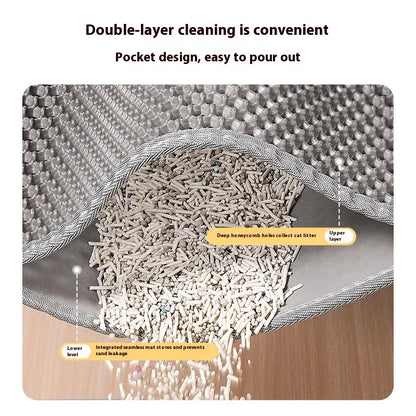 Cat Litter Trapping Mat with Double-Layer Waterproof Design