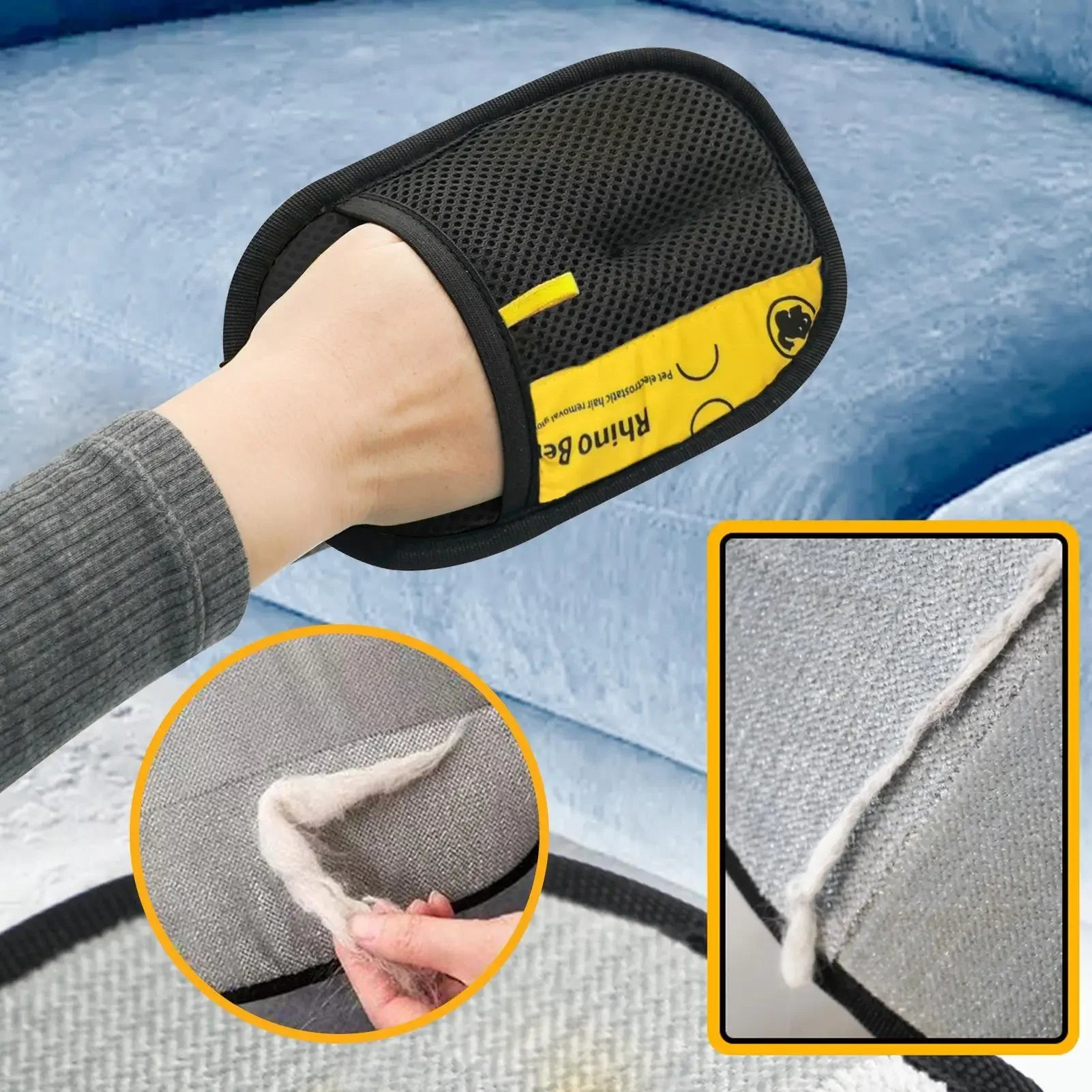 Pet Hair Removal Glove Brush for Clothes, Sofa & Carpet