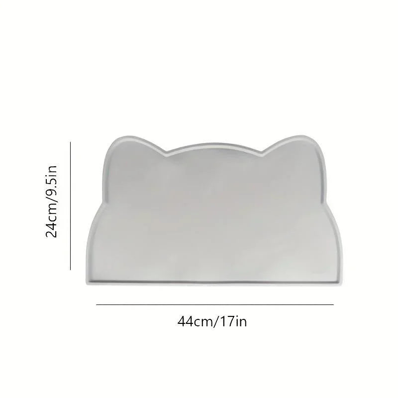 Silicone Pet Feeding Mat – Non-Slip, Waterproof Cat Shape