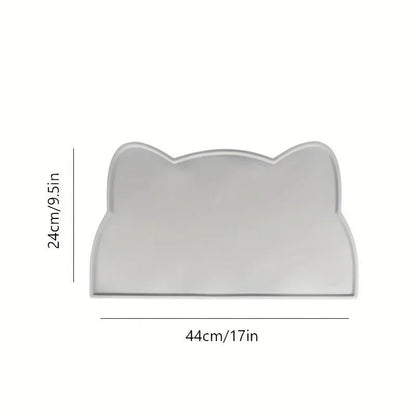 Silicone Pet Feeding Mat – Non-Slip, Waterproof Cat Shape