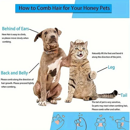 Self-Cleaning Pet Grooming Slicker Brush with Ergonomic Grip