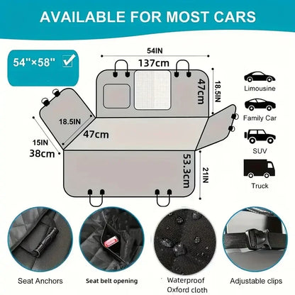 Waterproof Dog Car Seat Cover Hammock for Back Seats
