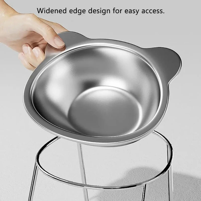 304 Stainless Steel Elevated Cat Bowl for Healthy Eating