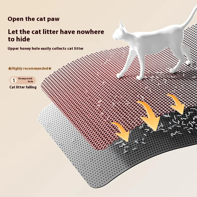 Cat Litter Trapping Mat with Double-Layer Waterproof Design