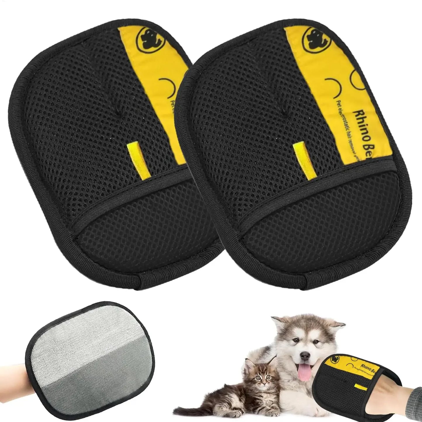 Pet Hair Removal Glove Brush for Clothes, Sofa & Carpet